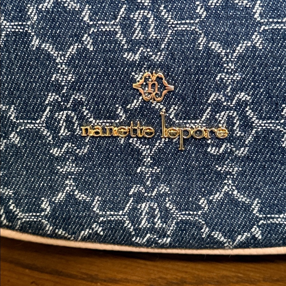Nanette Lepore Blue Patterned Shoulder Bag. Removeable  handle & crossbody strap - Picture 5 of 16